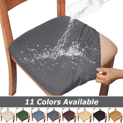 Wasserdichter Esszimmerstuhlbezug, Sitzbezüge aus Spandex, 13 einfarbige Farben, abnehmbarer, waschbarer, elastischer Kissenbezug für