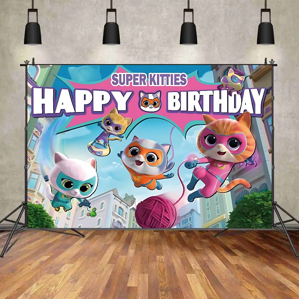 SuperKitties Background Photography Castle Wizard Platform First Night Street Birthday Party Decoration Gifts Props Poster
