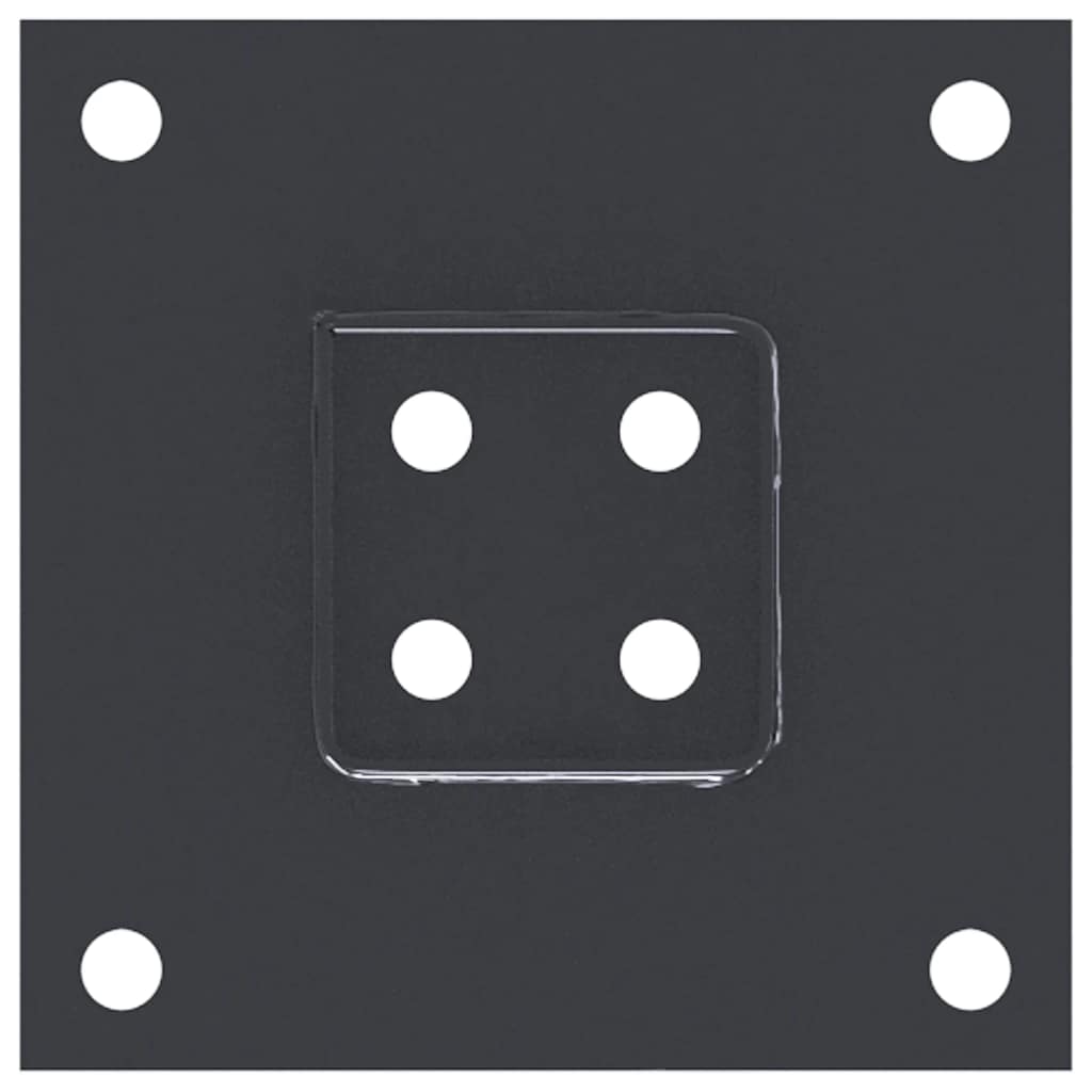 Square Post Base 4 pcs 71 x 71 mm Powder Coated Steel
