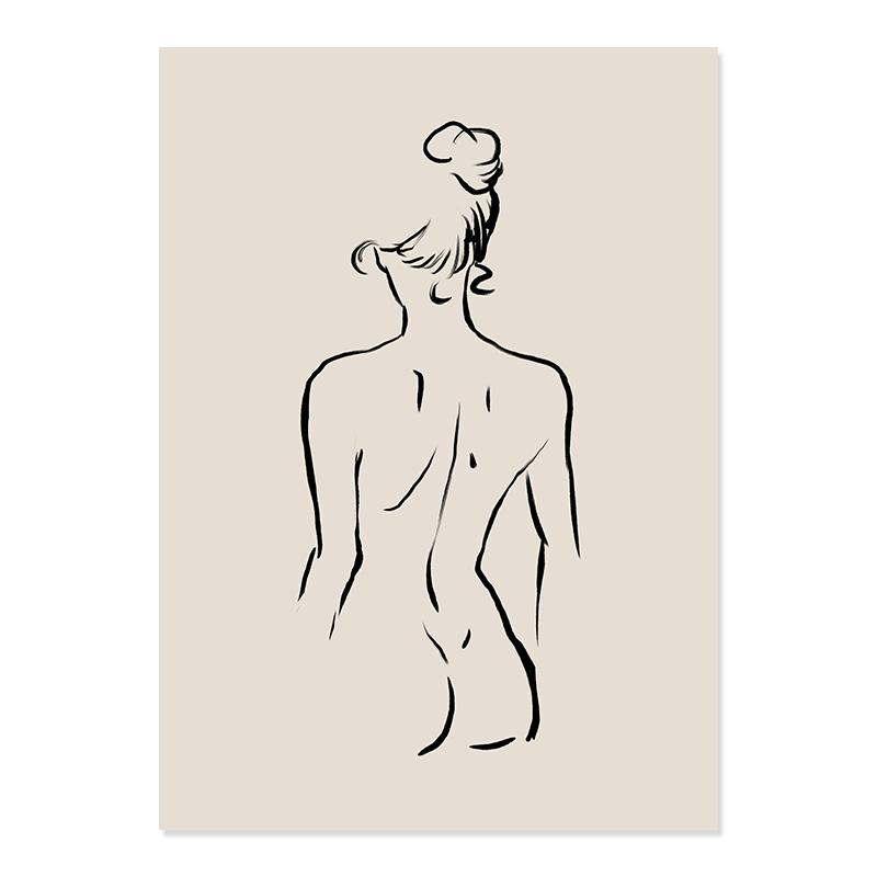 Boho Matisse Poster Beige Black Abstract Line Art Canvas Paintings Wall Print Pictures Bedroom Living Room Interior Home Decor