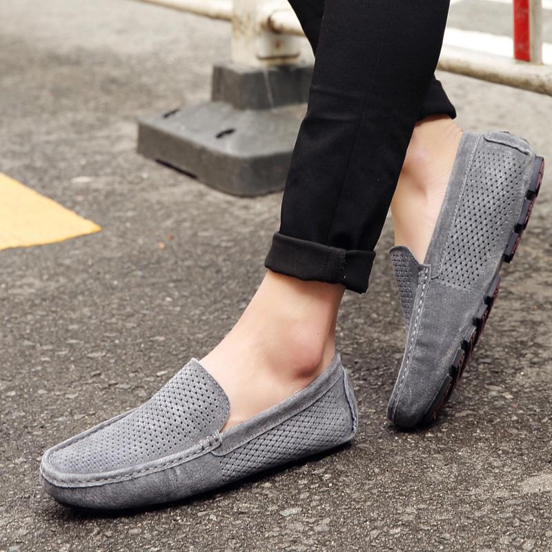 Men Loafers Casual Boat Shoes Handmade Footwear Breathable Suede Shoes Men Elegantes Leisure Walk Moccasins Slip On Mens Shoes