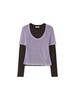 KIJUN Layered Jersey Top Lavender