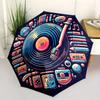 Folding Umbrella Vinyl Record-themed Umbrella, Retro Music Design Creative Portable Folding Umbrella, Suitable for All Holiday