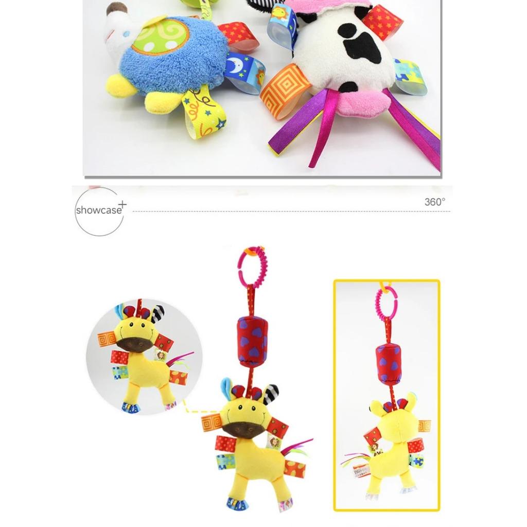 New Baby Rattles Bell Toy Soft Stuffed Animal Rattle Hand Grip Toys Pendant Stroller Crib Bed Teether Hanging Toy 0-24 Months