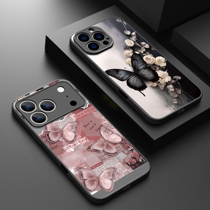 Schmetterlingsblume Magnetische Handyhülle Für iPhone 17 16 Pro 15 14 13 Pro Max 17e 16e Für Magsafe Kabelloses Laden TPU PC Rückseite