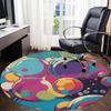 1pc Bubbles Colors Office Round Area Rug, Indoor Mat Suitable For Office, Under Office Chairs Bedroom Living Room Home Decor, Room Deco