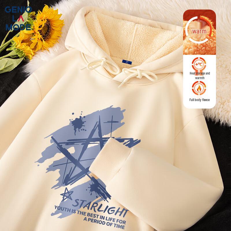 GENIOLAMODE Men's Fleece-Lined Hooded Sweatshirt