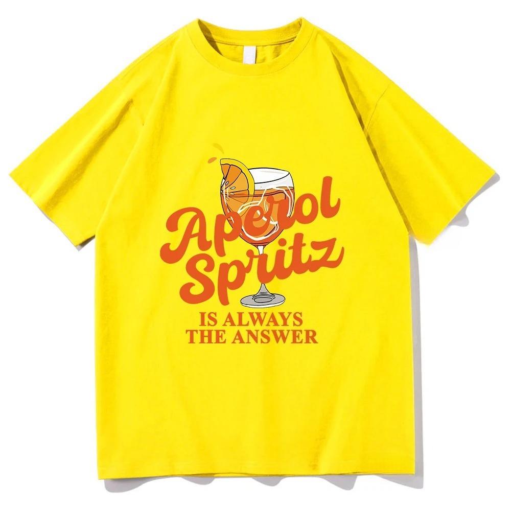 

Fun Aperol Spritz letter printed Harajuku style aesthetic Tshirt for Womens daily versatile short sleeved Tshirt S
