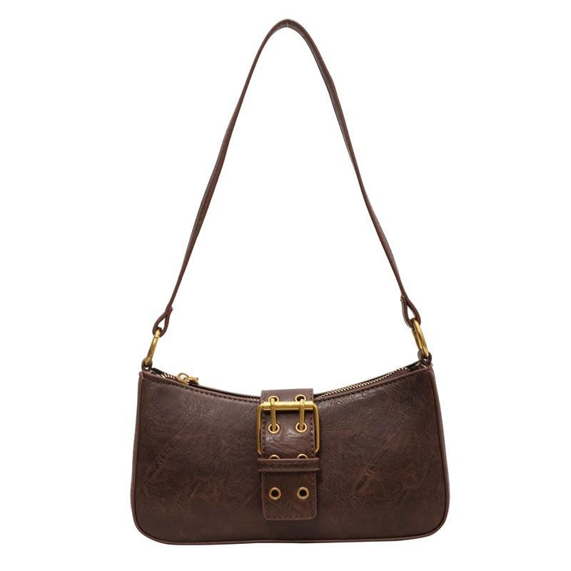 Autumn and Winter Retro Solid Color Bag New Casual Fashion Single Shoulder Women Commuting Small Square Bag Underarm Bag