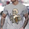 Beer Lover Gifts T-shirt Men Skull Beer Graphic Print Funny Men T-shirt Skeleton and Beers Lover Graphic Design Summer Clothes