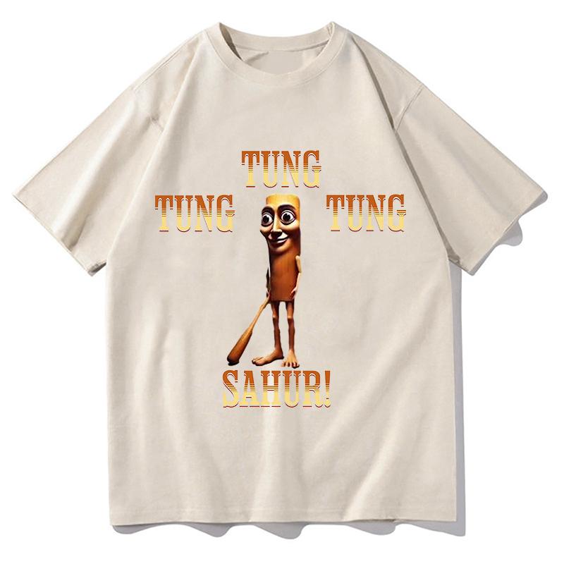 Tung Tung Tung Sahur- Italian Brainrot Meme TShirts Funny Men/Women Clothing Aesthetic Tops Unisex Clothes Cotton Soft T-shirts