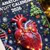 Human Organ Christmas Ornaments Anatomy Advent Calendars 2026 24 Days Organs Countdown Calendar 2D Body Science Kits Acrylic Parts Pendants