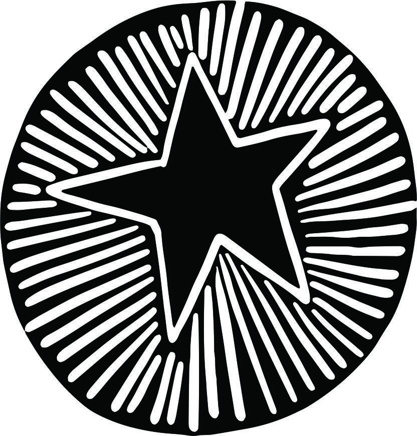 Printtoo Star Pattern Craft Textile Wooden Rubber Stamp Diary Card Round Block-2