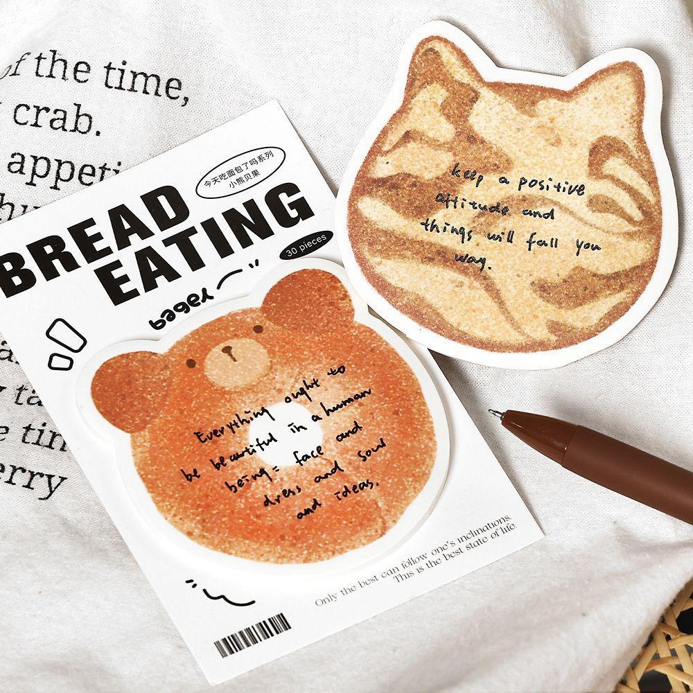 30sheets Cute Simulated Unusual Post Notes Eat Bread Cute Toast Students Leave Messages Remember N Times Memo Pad Sticky Note