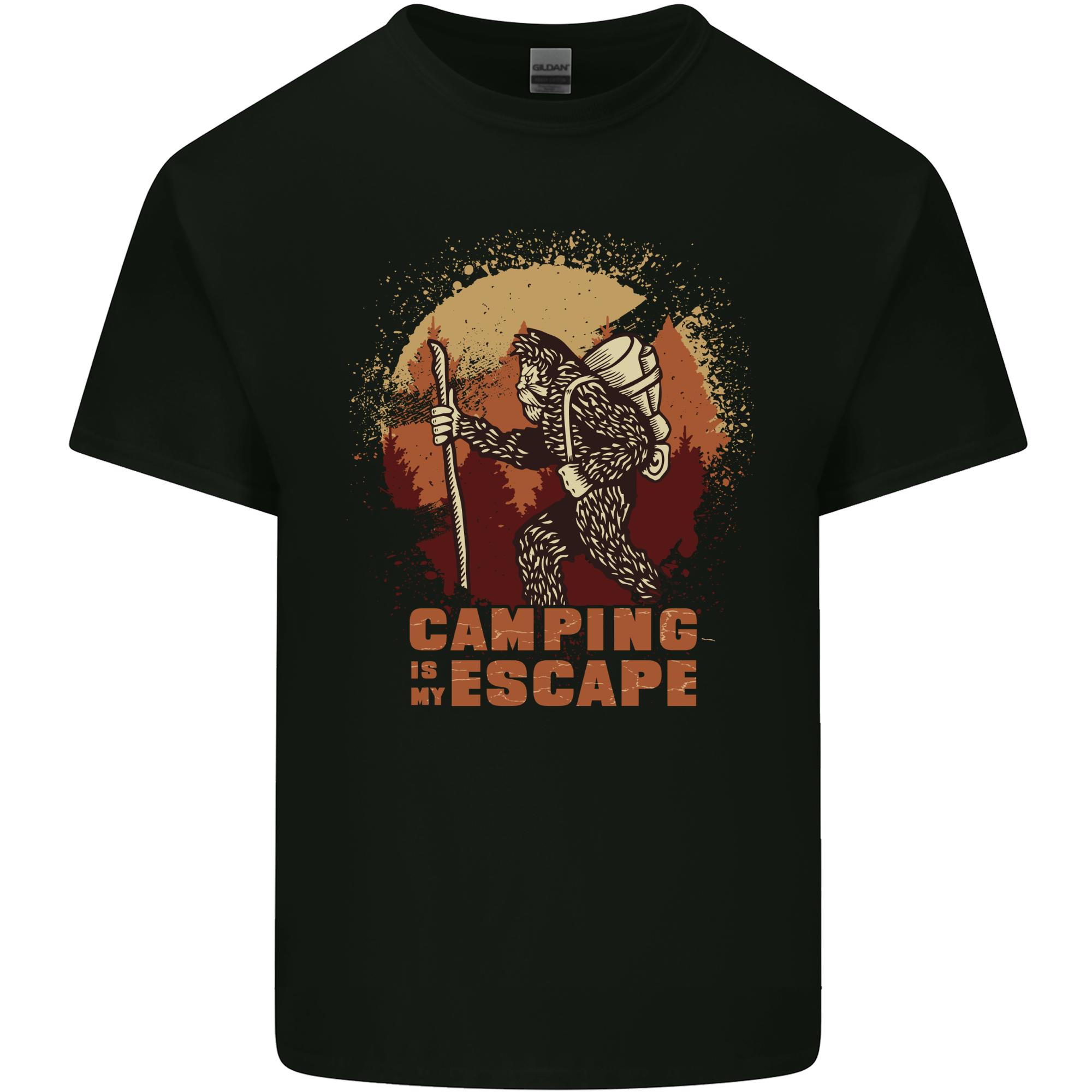 Bigfoot Camping is My Escape Funny Unisexs Light Cotton TShirt S