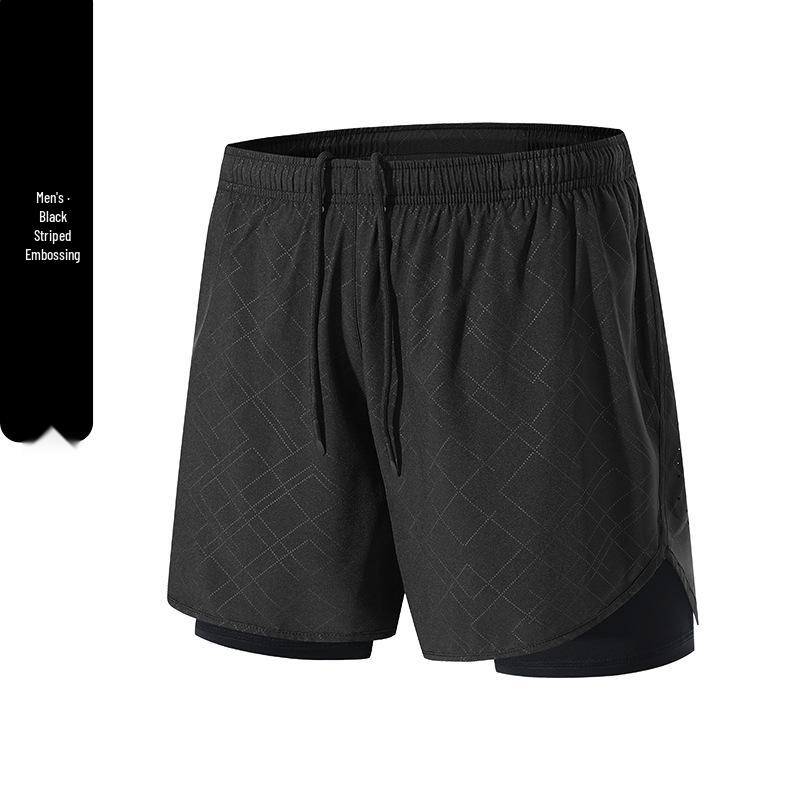 

Unisex Quick-Dry Double Layer Sports Shorts for Running and Basketball S