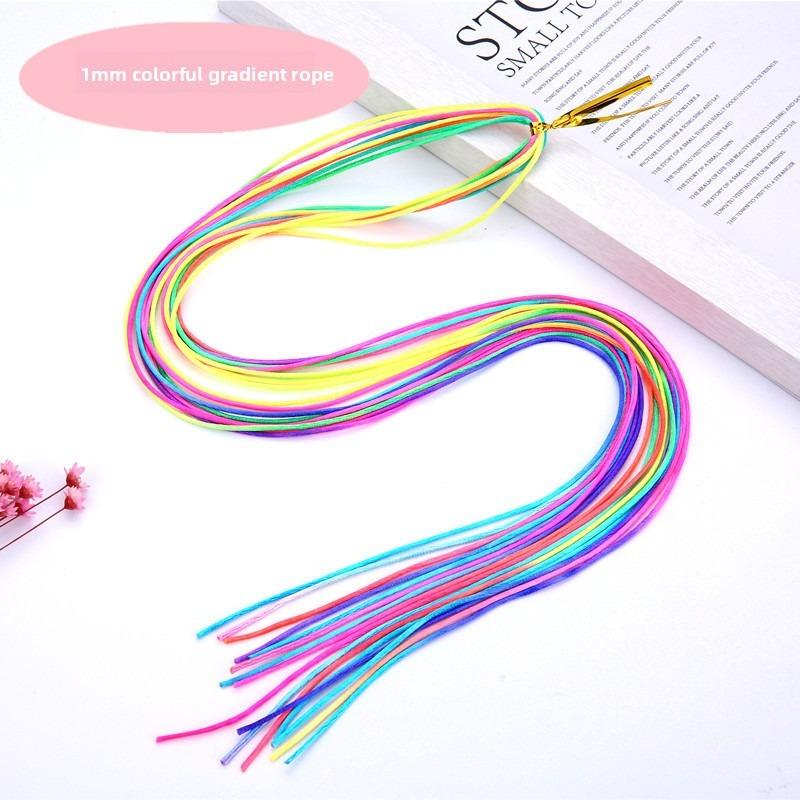 Rainbow Braiding Hair Ropes: Colorful Dreadlock Strings & Gold Ribbons, Hair Accessories for Women & Kids Styling.