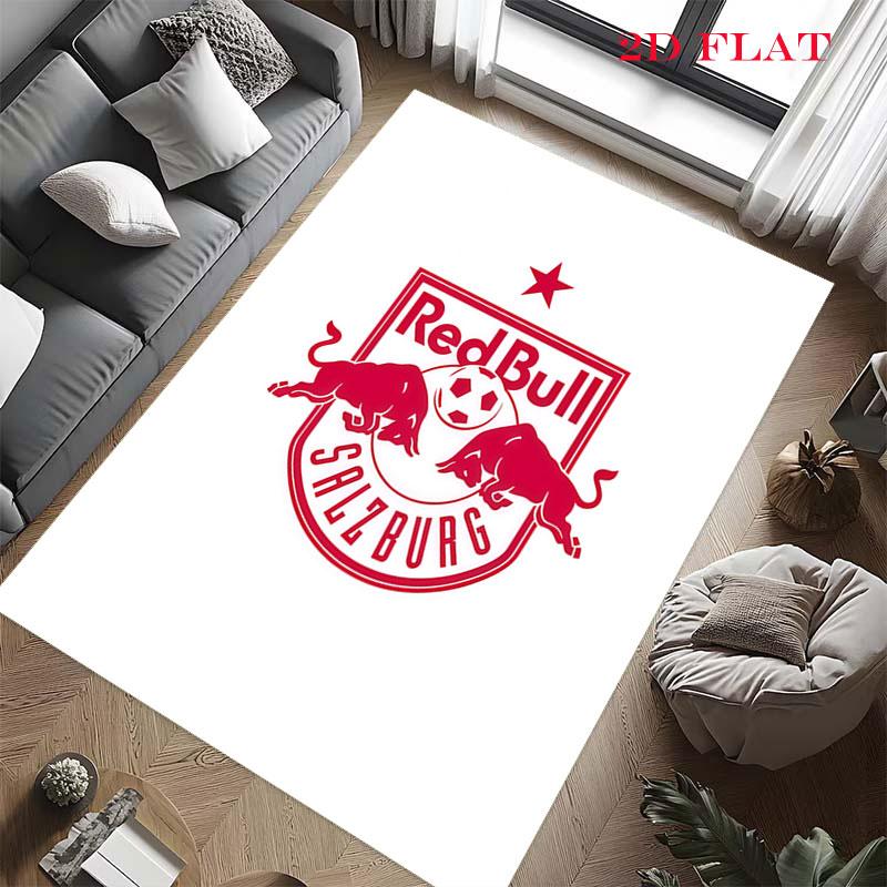 Tappeto FC Red Bull Salzburg per Soggiorno Camera da Letto Casa Decorazione Divano, Tappetino Antiscivolo per Giochi Bambini
