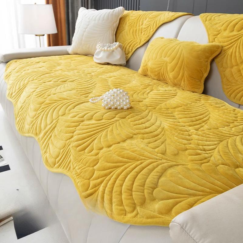 Irregular Special-shaped Sofa Cushions, All-season Universal Non-slip Winter Short Plush Cushions, Leather Sofa Covers, Backrest Towels