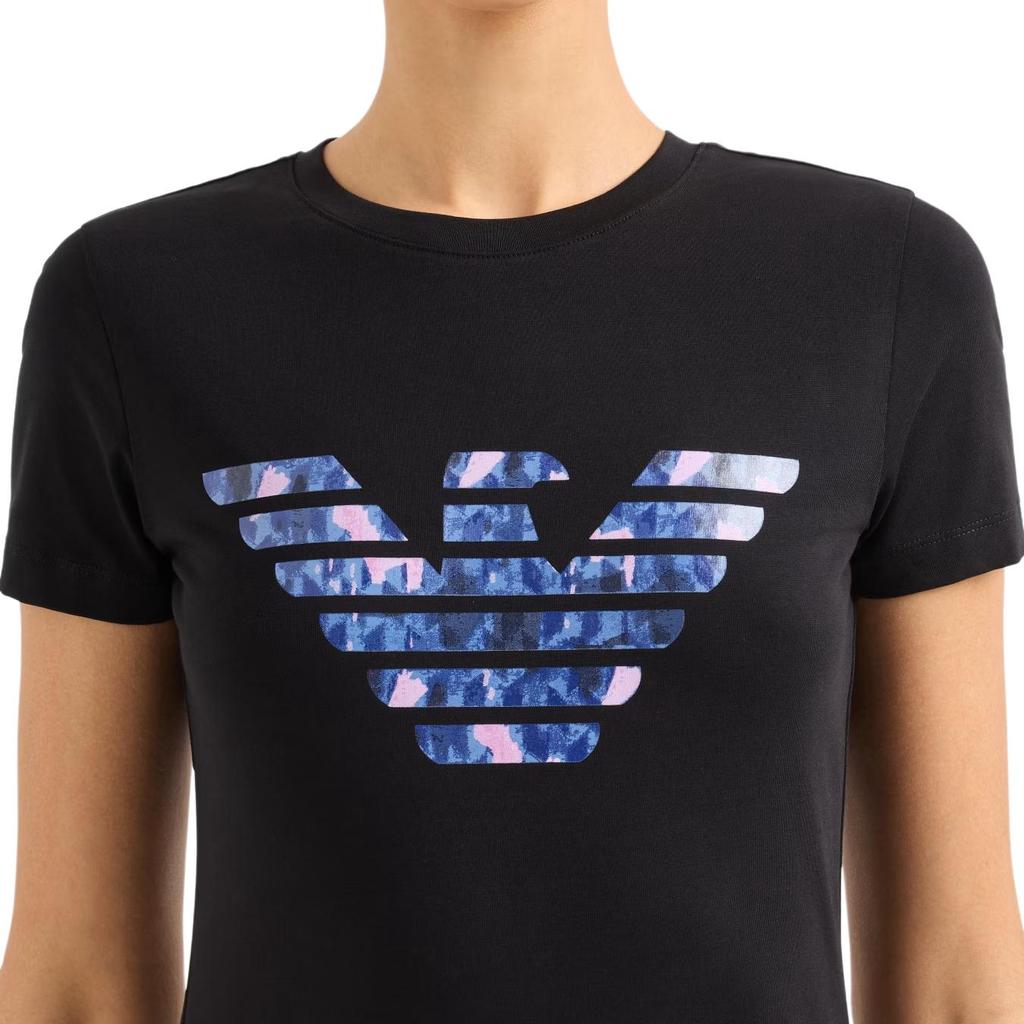 Emporio Armani Slim Fit Round Neck Short Sleeve T-Shirt Women tops Black EW000896-AF12571-UC001