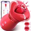 APPP Vibrator Adult Sex Toys for Women 5IN1 Mouth Sucking Vibrator Rose Sex Toy, 10 Tongue Licking Anal Clit Nipple Vibrators Female Couples Sex Toys