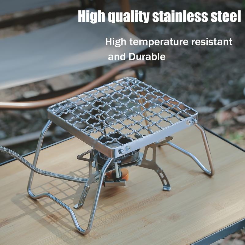 Portable & Lightweight Camping Grill: Adjustable Stainless Steel Grate, Foldable Design - Perfect for Hiking, Picnics, Fishing