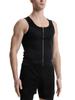 Men's Plus Size Tummy Control Waist Trainer Vest - Sweat Enhancing Fitness Shaper with Zipper