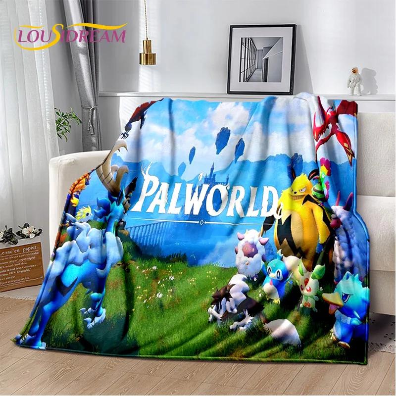 Coperta Palworld Gioco Cartone Animato 3D, Morbida Coperta Plaid per Casa Camera da Letto Letto Divano Picnic Viaggio Ufficio Coperta di Riposo Bambini