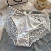 Sexy Lace Underwear Ladies' Bow Cross Briefs Mid Waist Breathable Girl Panties