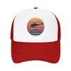Fashion Helicopter Vintage Sunset  Mesh Baseball Cap  High CostPerforUnisexce Summer Cap