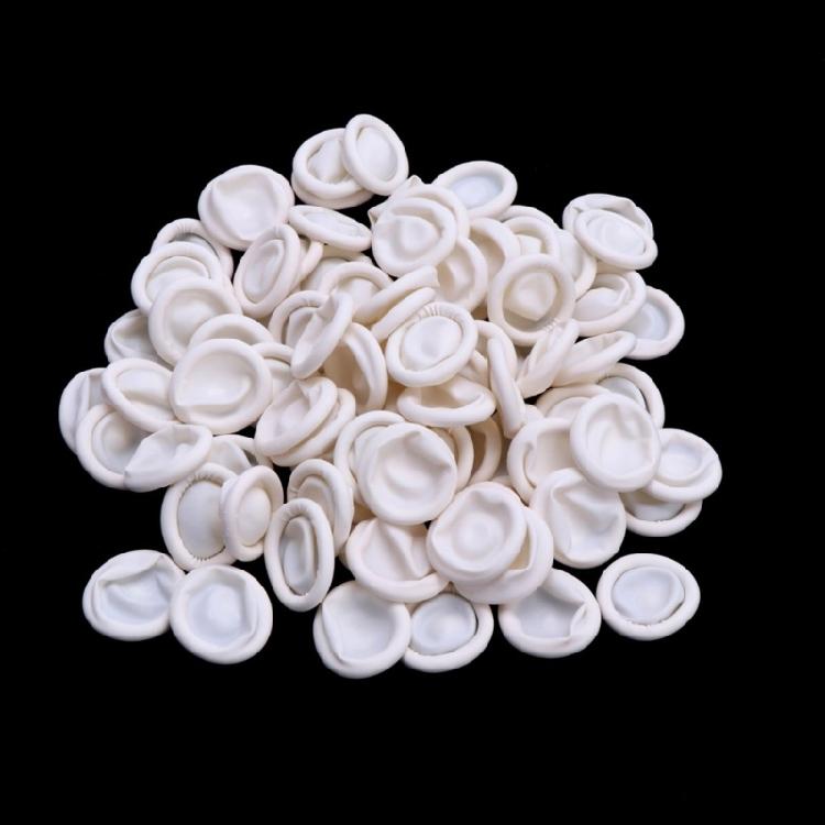 Pack Of 100 Latex Finger Cots Flexibility and Antislip Finger Protective Finger Sleeves For Precise Jewelry Handling