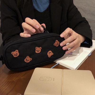 Κέντημα Kawaii Bear Καμβάς μολύβι τσάντα στυλό Παιδικό δώρο καλλυντικά χαρτικά πουγκί Σχολικά είδη