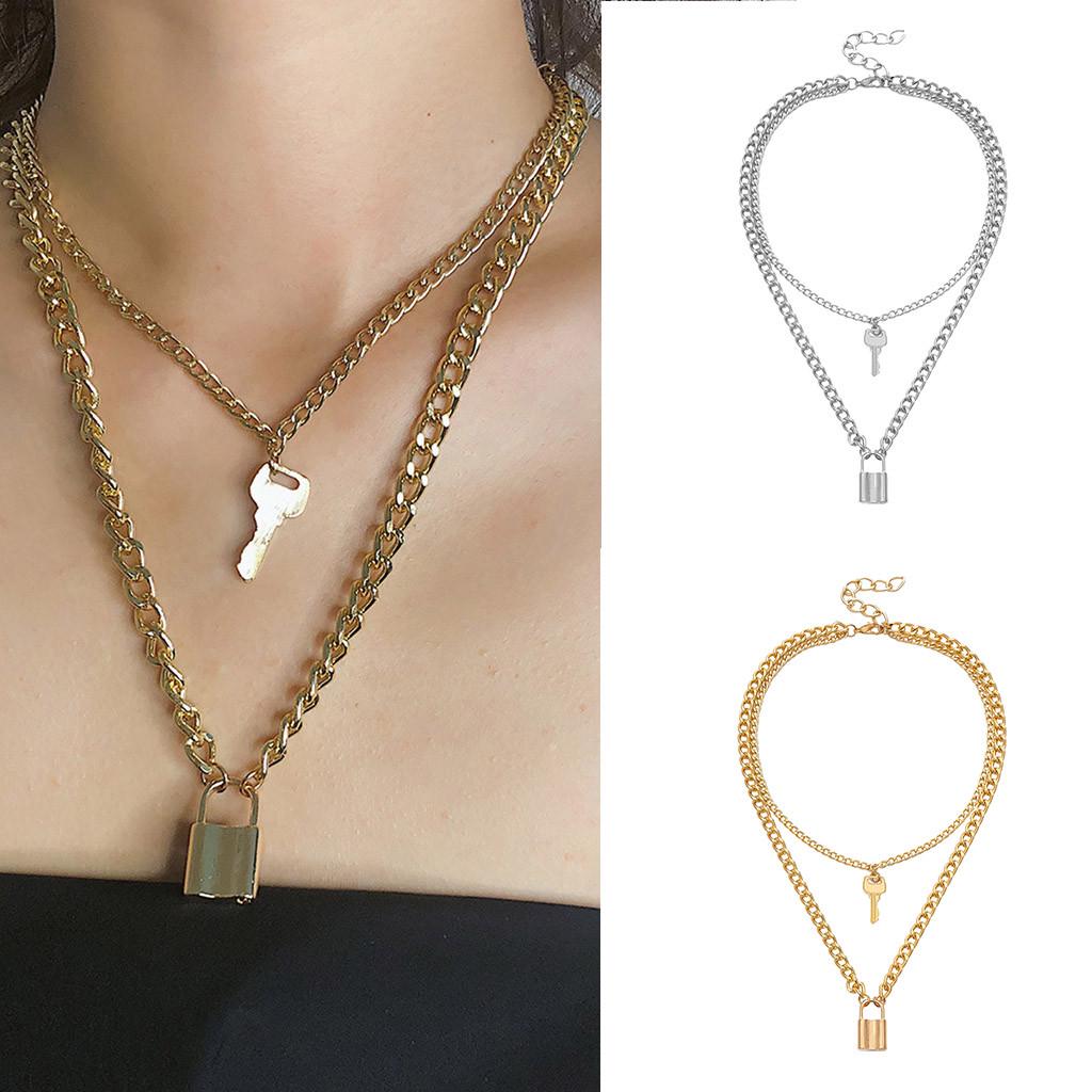 

НОВЫЙ замок ключ кулон замок подвеска ожерелье цепь женщины ювелирные изделия подарок