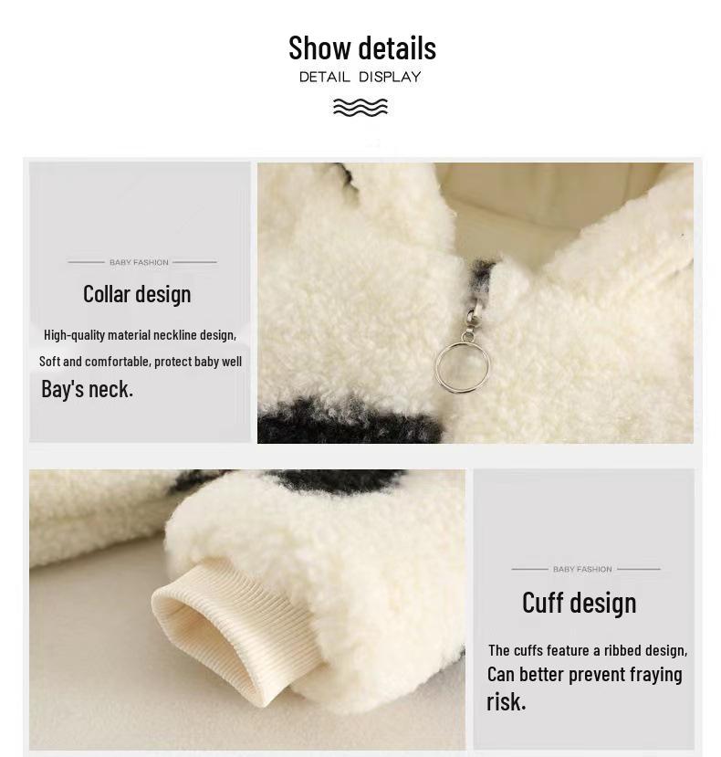 Adorable Cow Winter Romper - Cozy Lamb Wool for Newborns