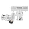 2pcs BNC Male to Female Adapter 3 Way Surveillance Video T Connector Splitter