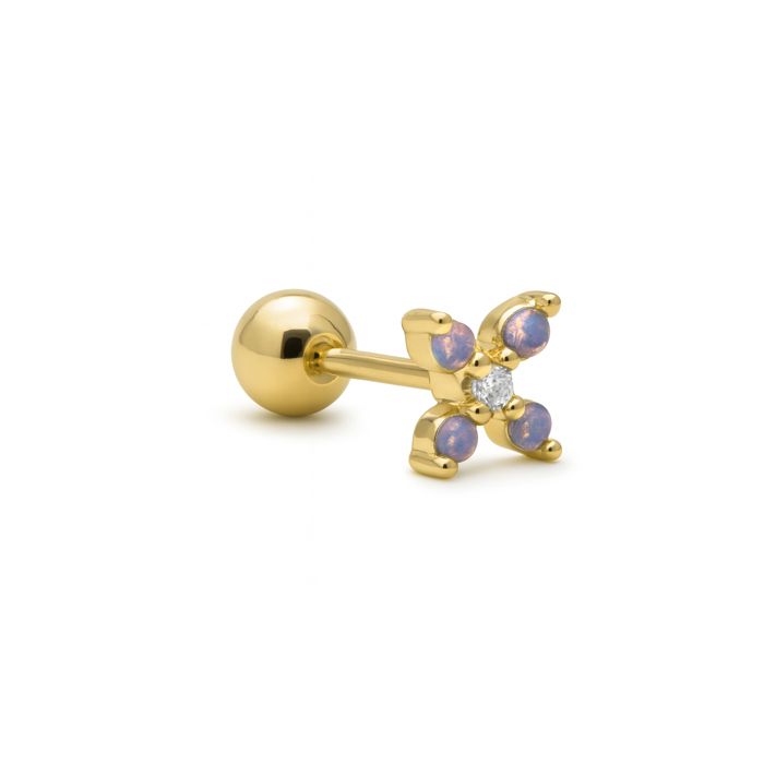 Piercing - LUXENTER - Acaño - Brilliant Zirconia - Or jaune 18 carats - Bleu