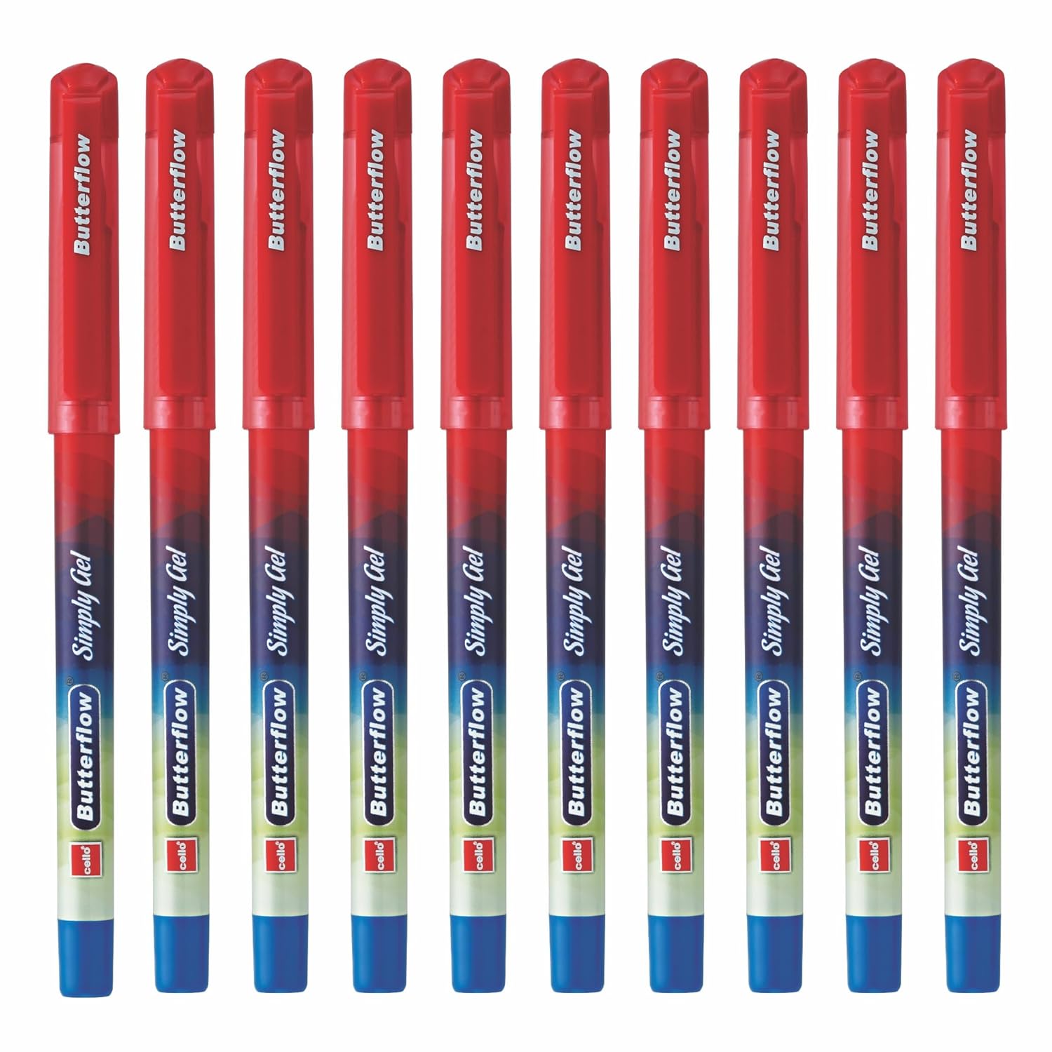 

BF Simply GP 10CrDhgr Red Ni Ball Pen Pack Of 10 Smooth Writing Retractable Gel Pen For Office School Use India
