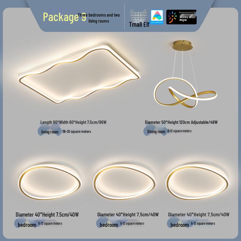 Smart Voice-Controlled Modern Ceiling Light Set for Living Room
