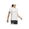 Adidas Printed Logo Casual Crew Neck Straight Short Sleeve T-Shirt Women Tops White IM8885