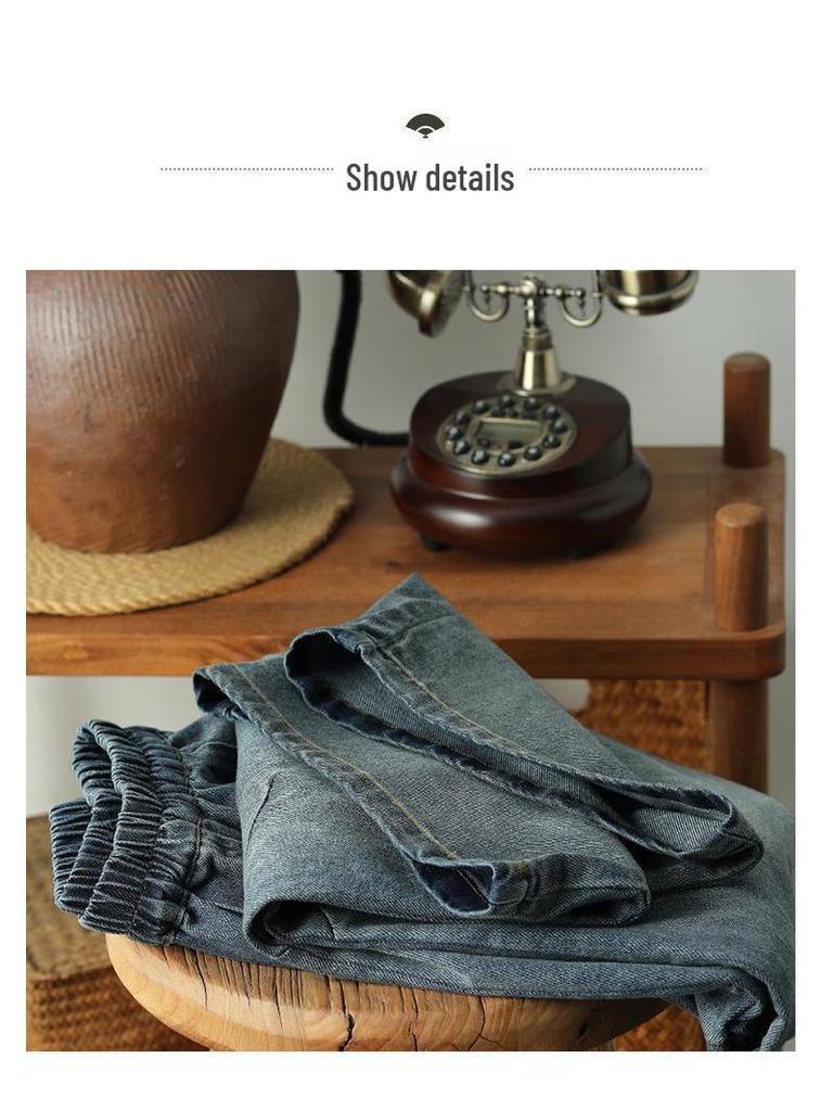 Women's Retro Wide-Leg Jeans - European & American Style, Summer & Autumn Casual Loose Fit