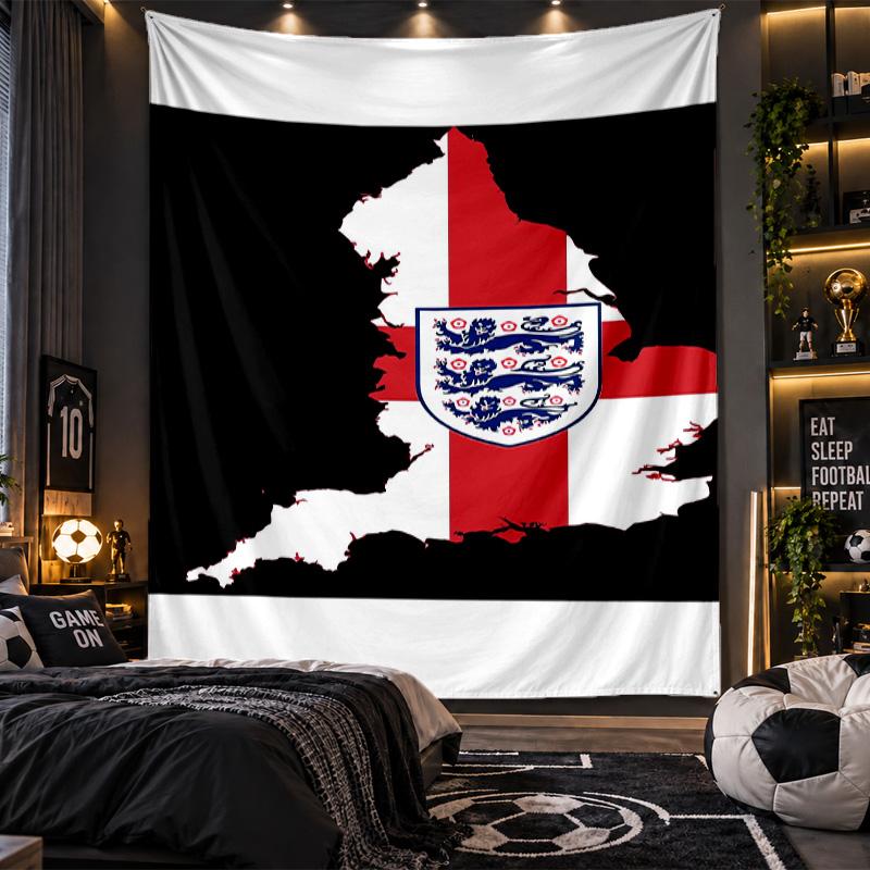 Wandbehang Wandteppich Englische Fußballnationalmannschaft Druckstoff für Wohnzimmer Schlafzimmer Heimdekoration