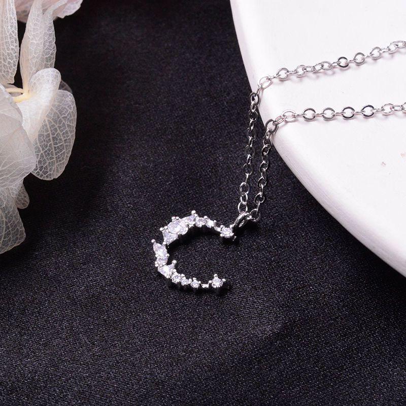 Moon Crescent Women's Clavicle Necklace - Exquisite Diamond Light Luxury, Korean and Japanese Inspired, Hot Selling Gift