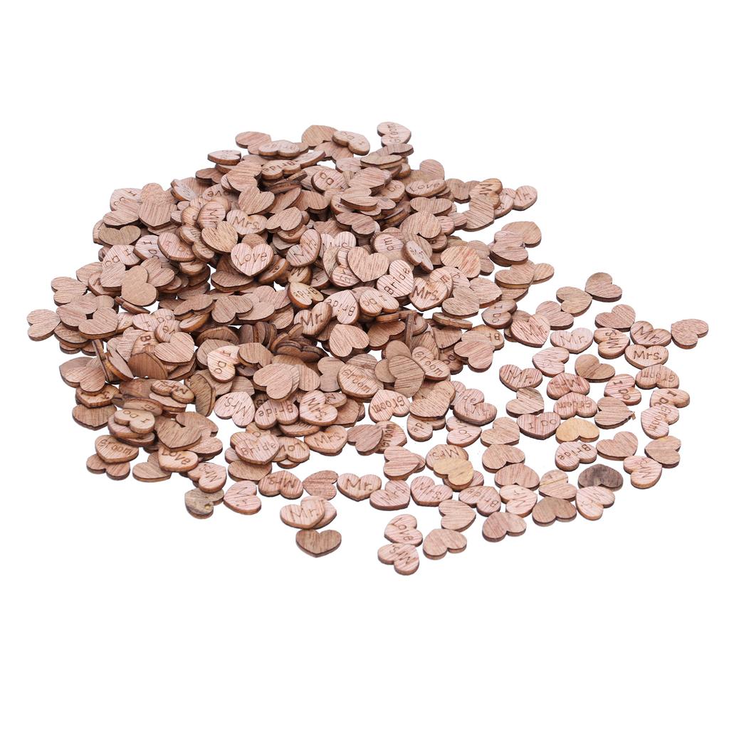 500 Stück Herzform Chips Holzmaserung Scheibe Dekoration DIY Handgefertigt Scrapbook Basteln