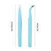 2Pcs Stainless Steel Nail Art Tweezers Anti static Straight Curved Head Manicure Tweezers Blue