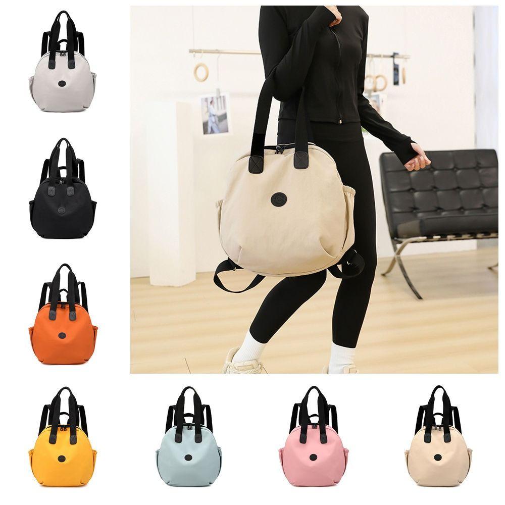 

Korean Style Swimming Nylon Backpack Large Capacity Fitness Bag Round Shape Shoulder Bag Travel S помаранчевий