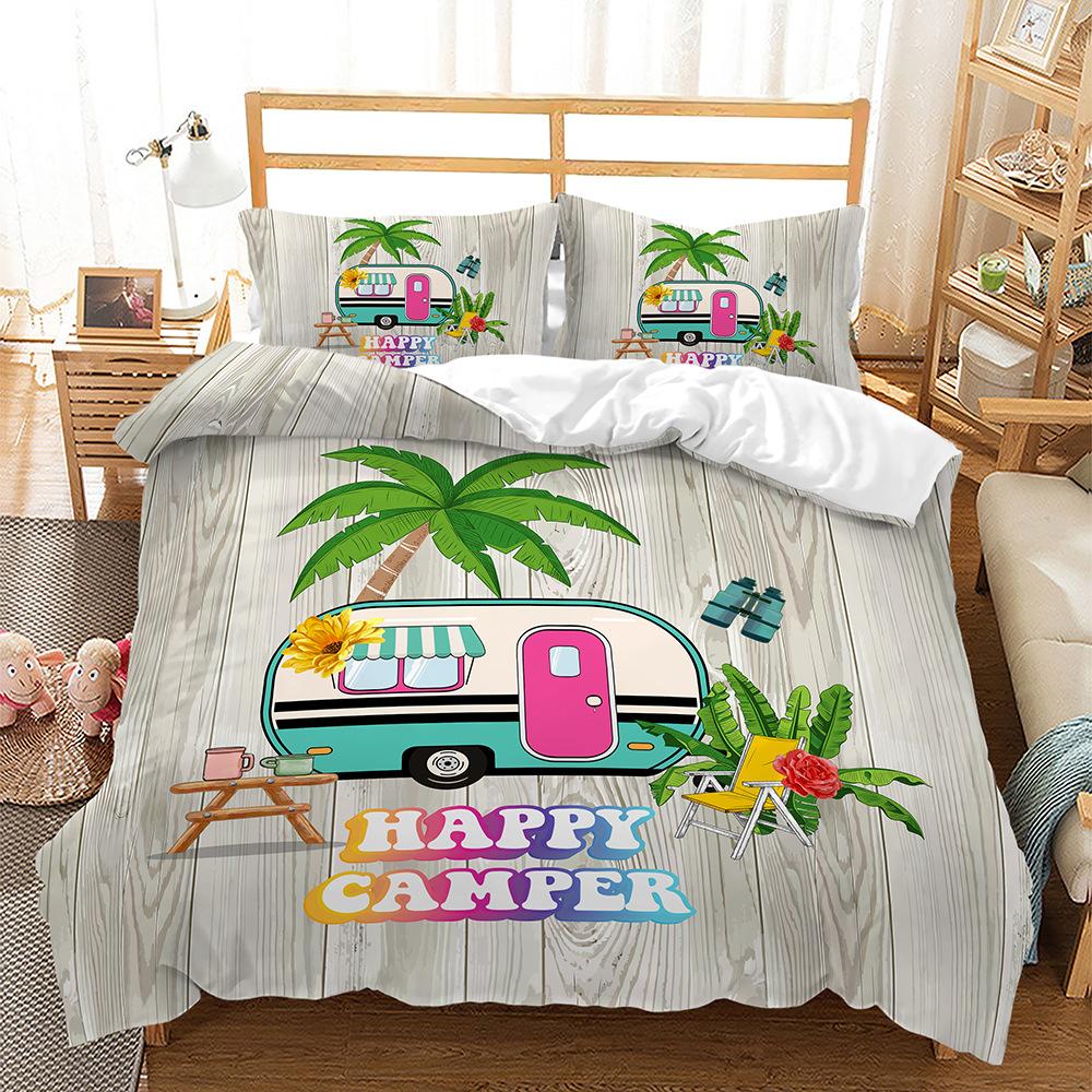 Rv Scenic Bed Three-Piece Quilt Cover 3D Digital Printing Kit Four-Piece Set
