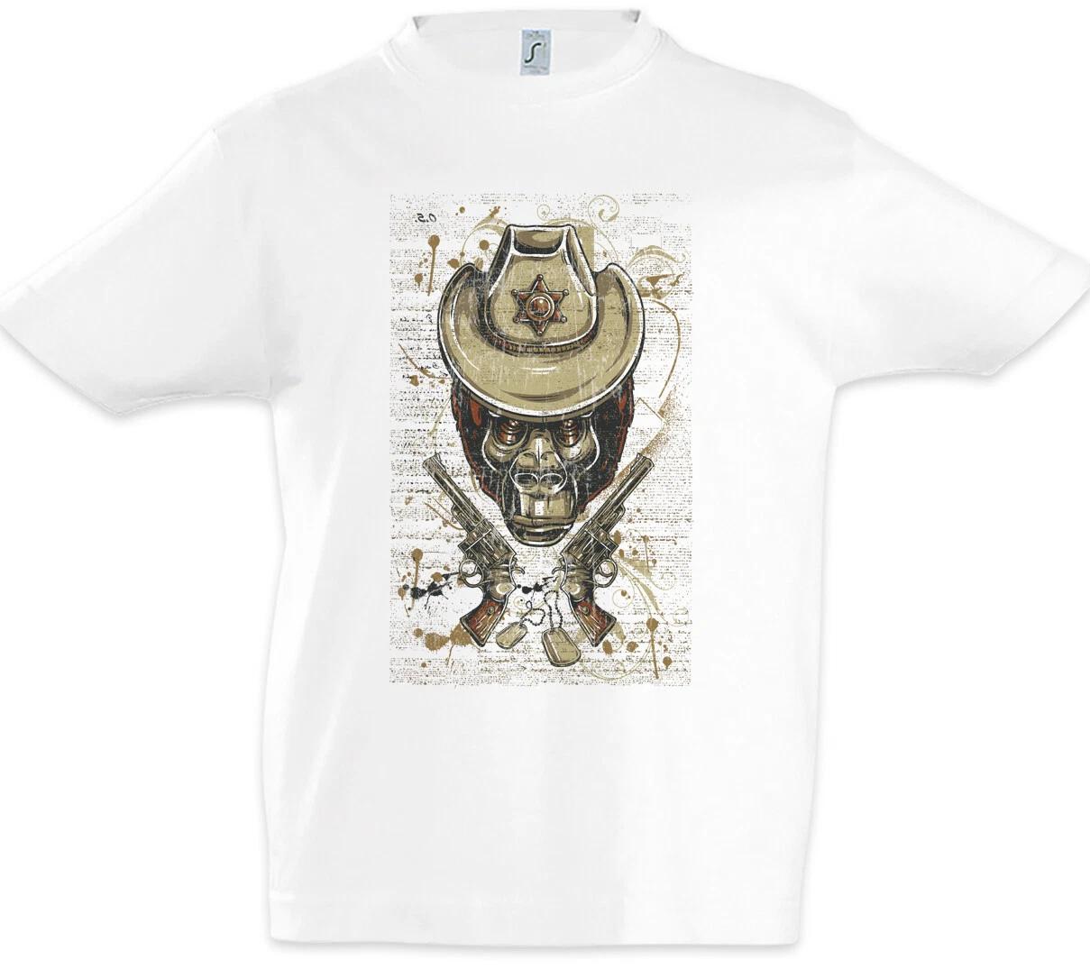 

Ape Sheriff Kids Boys T-Shirt Western Fun Star Cowboy Hat Sheriff Star Star- 110