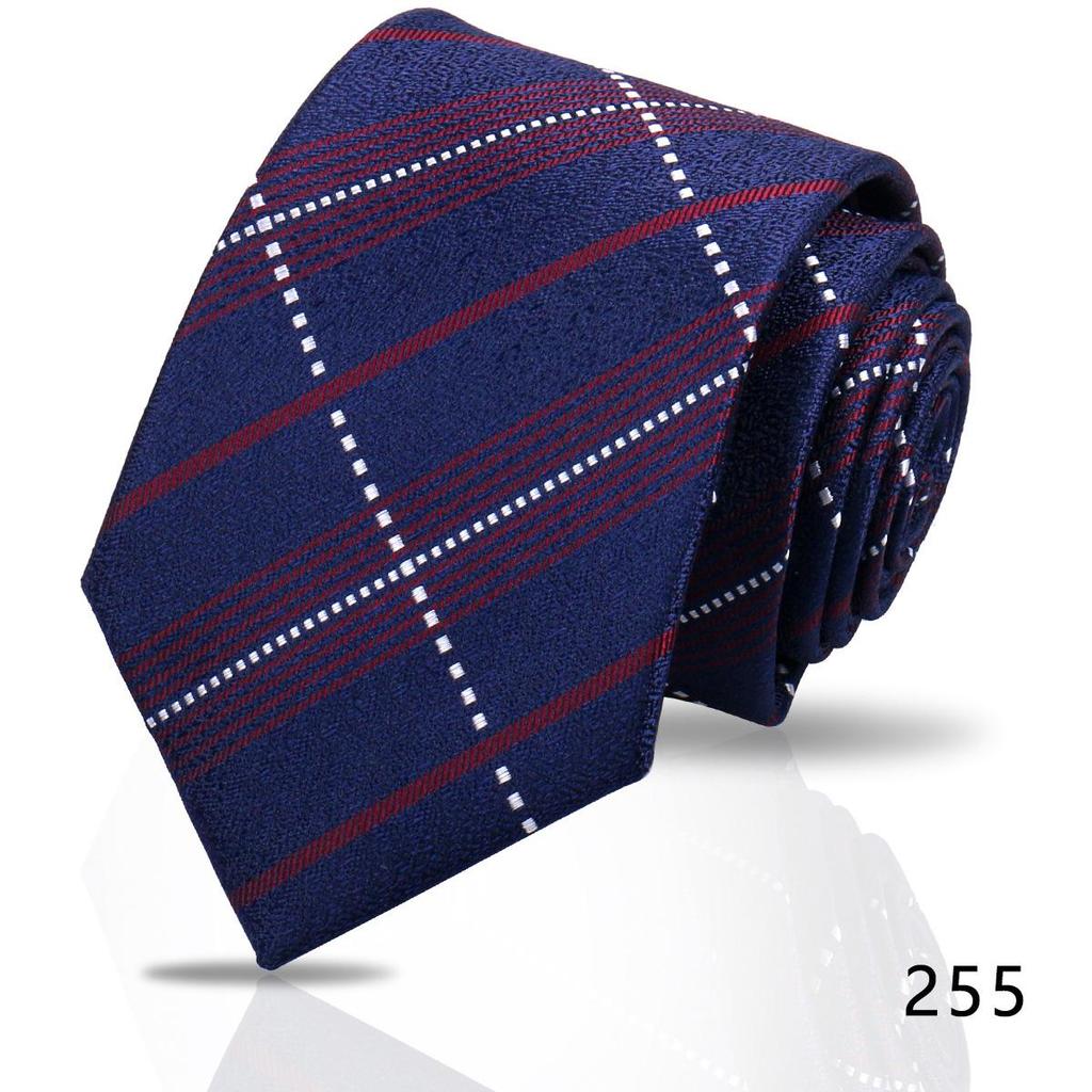 Men's High-Grade Black and Red Striped Silk Tie for Formal and Wedding Wear - 8CM