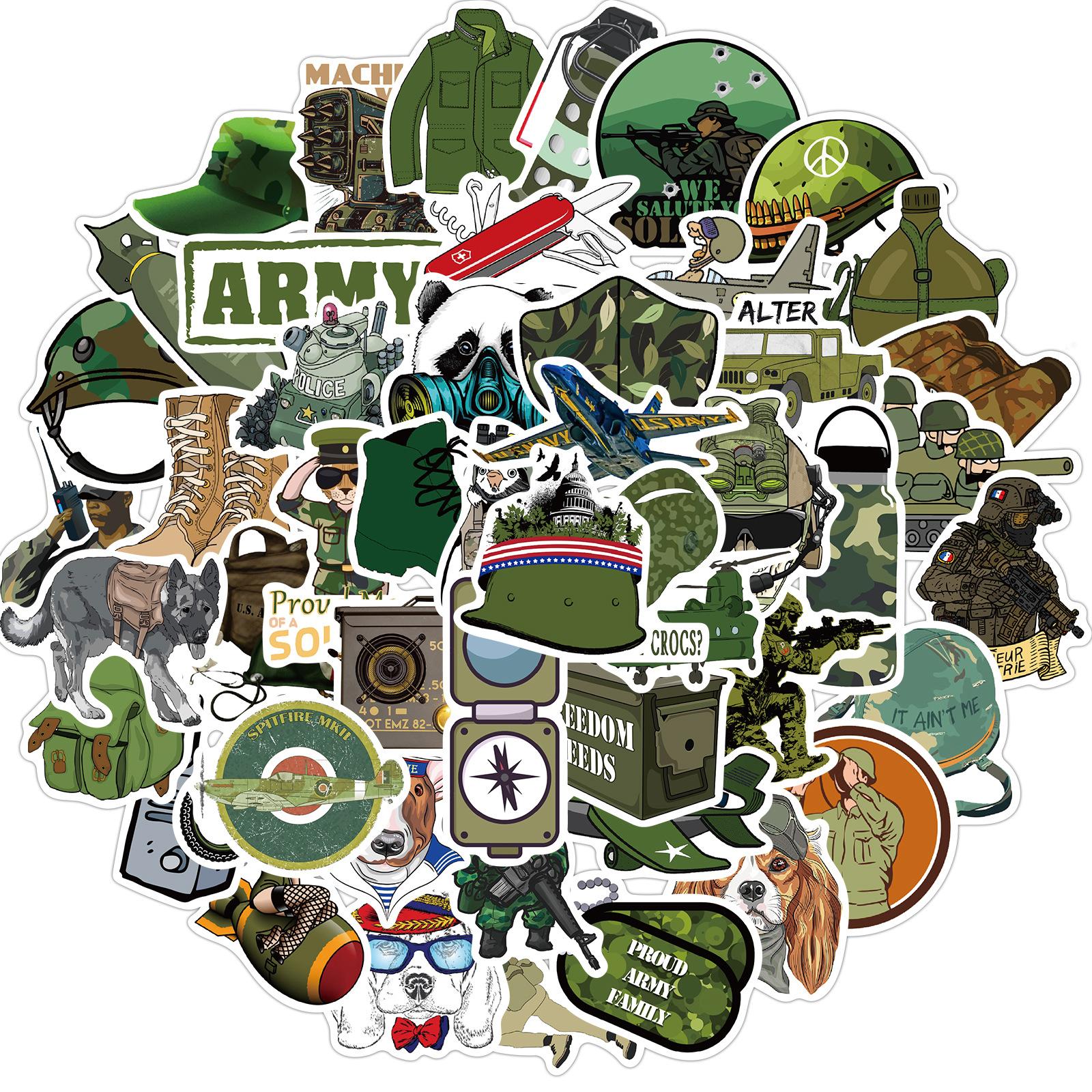 

50 Military Power Graffiti Stickers Suitcase Motorcycle Trolley Case Notebook Waterproof Stickers