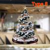 9 tipi di albero di Natale rotante scultura treno decorazioni incolla cristallo ghiacciato albero di Natale vetrofanie decorazioni natalizie per la casa